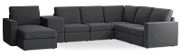 Citymod Dark Gray Fabric Large Left Chaise Sectional With Storage Console