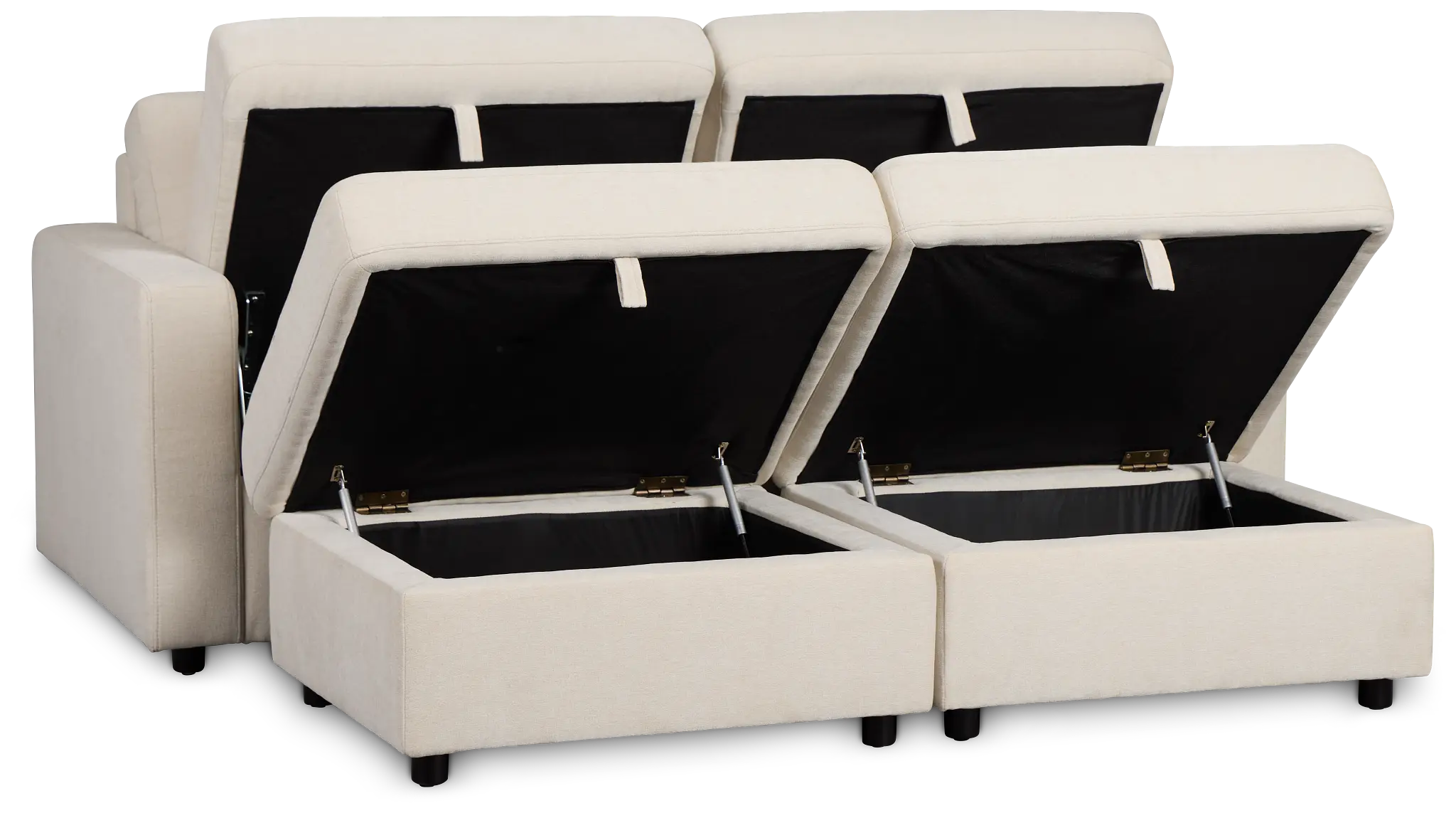 Addie Beige Fabric 4-piece Pit Storage Sectional Addie Beige Fabric 4-piece Pit Storage Sectional