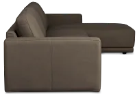 Kellan Dark Gray Leather Small Right Chaise Sectional