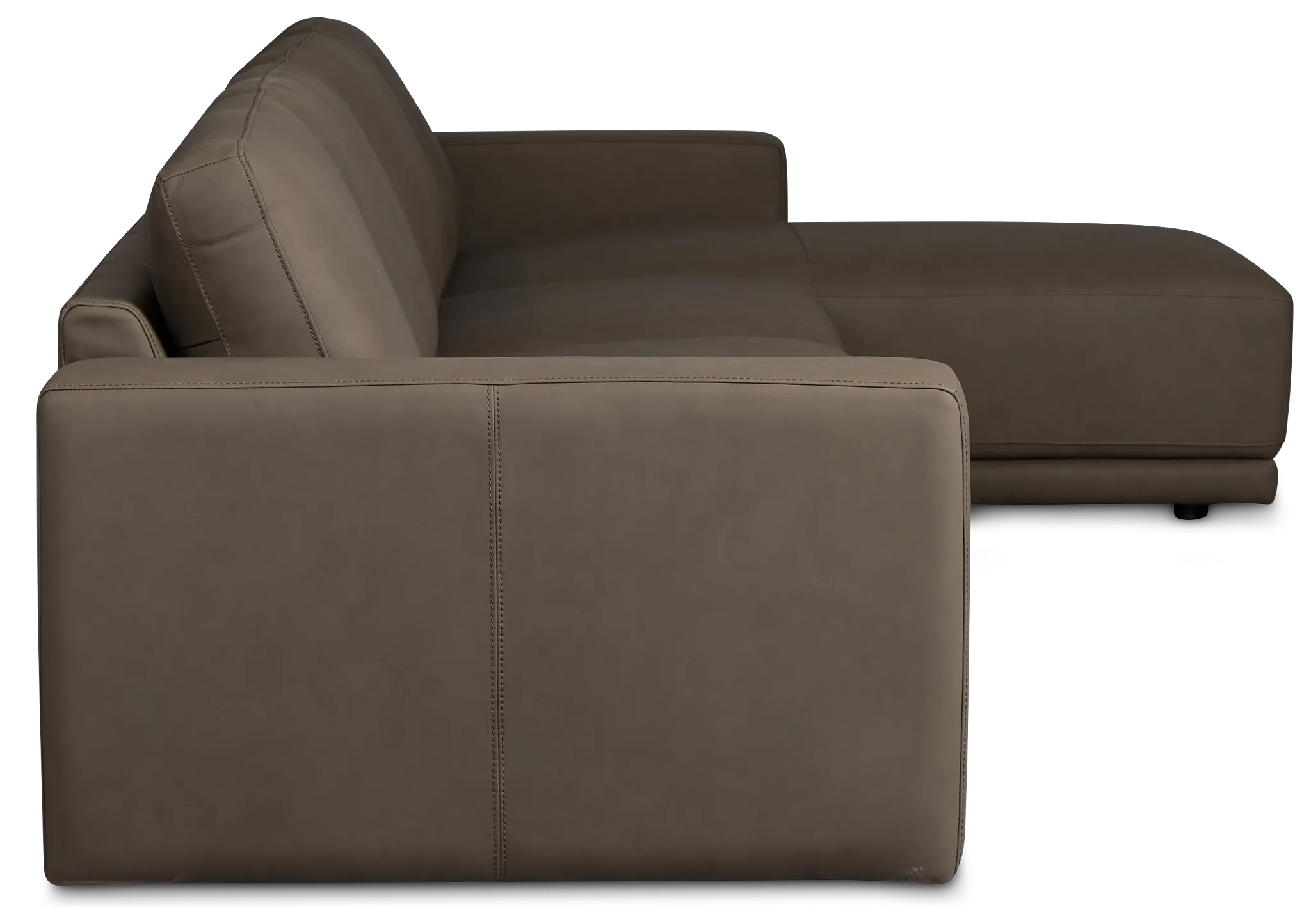 Kellan Dark Gray Leather Small Right Chaise Sectional