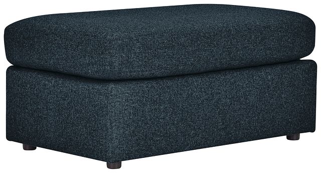 Noah Dark Blue Fabric Ottoman