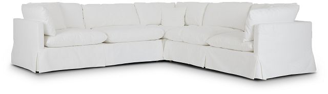 Raegan White Fabric Small Two-arm Sectional