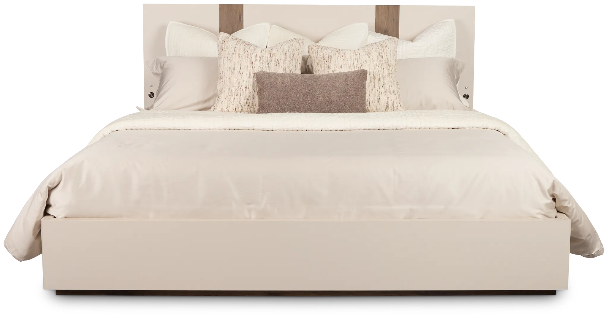 Brasilia Light Beige Platform Bed With Speaker