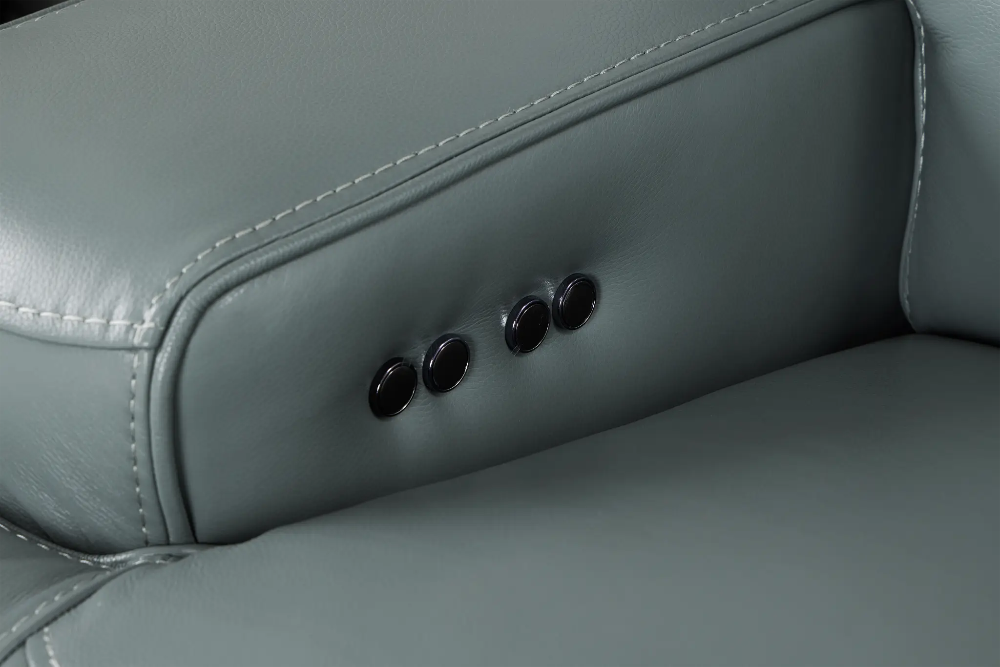 Reign Green Lthr/vinyl Small Two-arm Power Reclining Sectional Reign Green Lthr/vinyl Small Two-arm Power Reclining Sectional