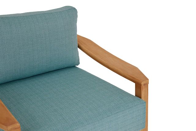 Tobago Light Tone Chair With Teal Cushion