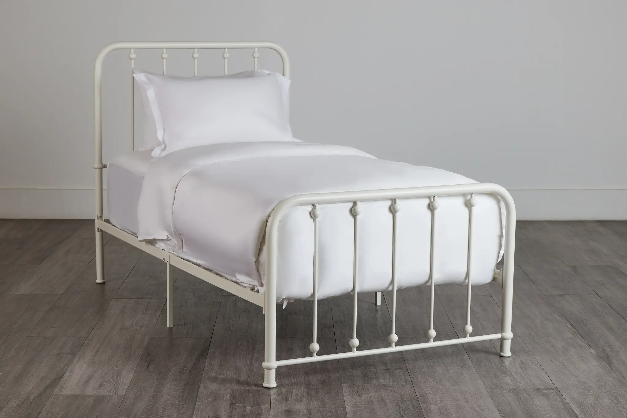Rory White Metal Panel Bed Rory White Metal Panel Bed