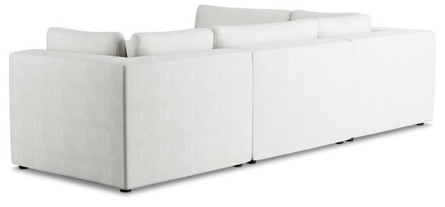 Destin Sutton White Fabric 5pc Bumper Sectional