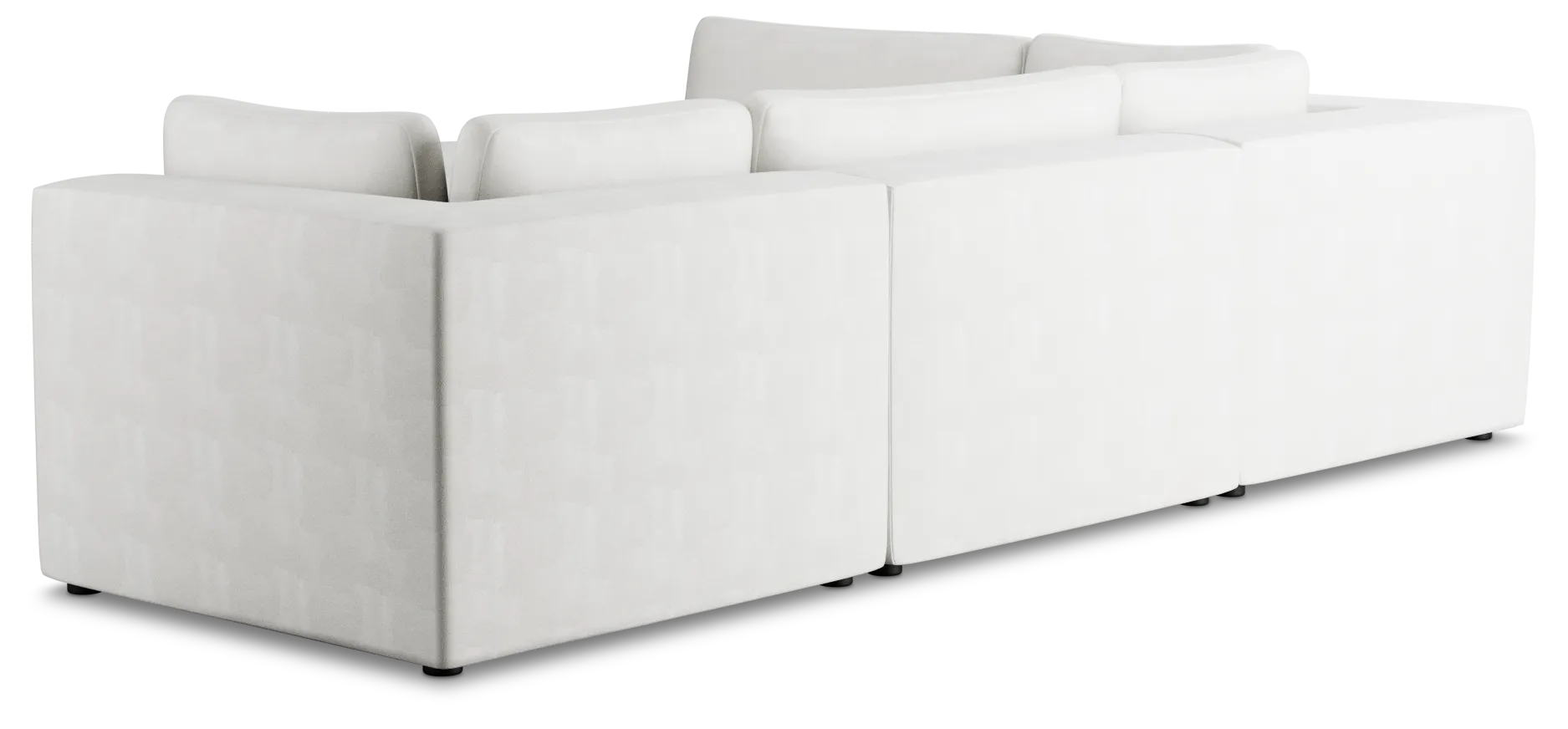 Destin Sutton White Fabric 5pc Bumper Sectional
