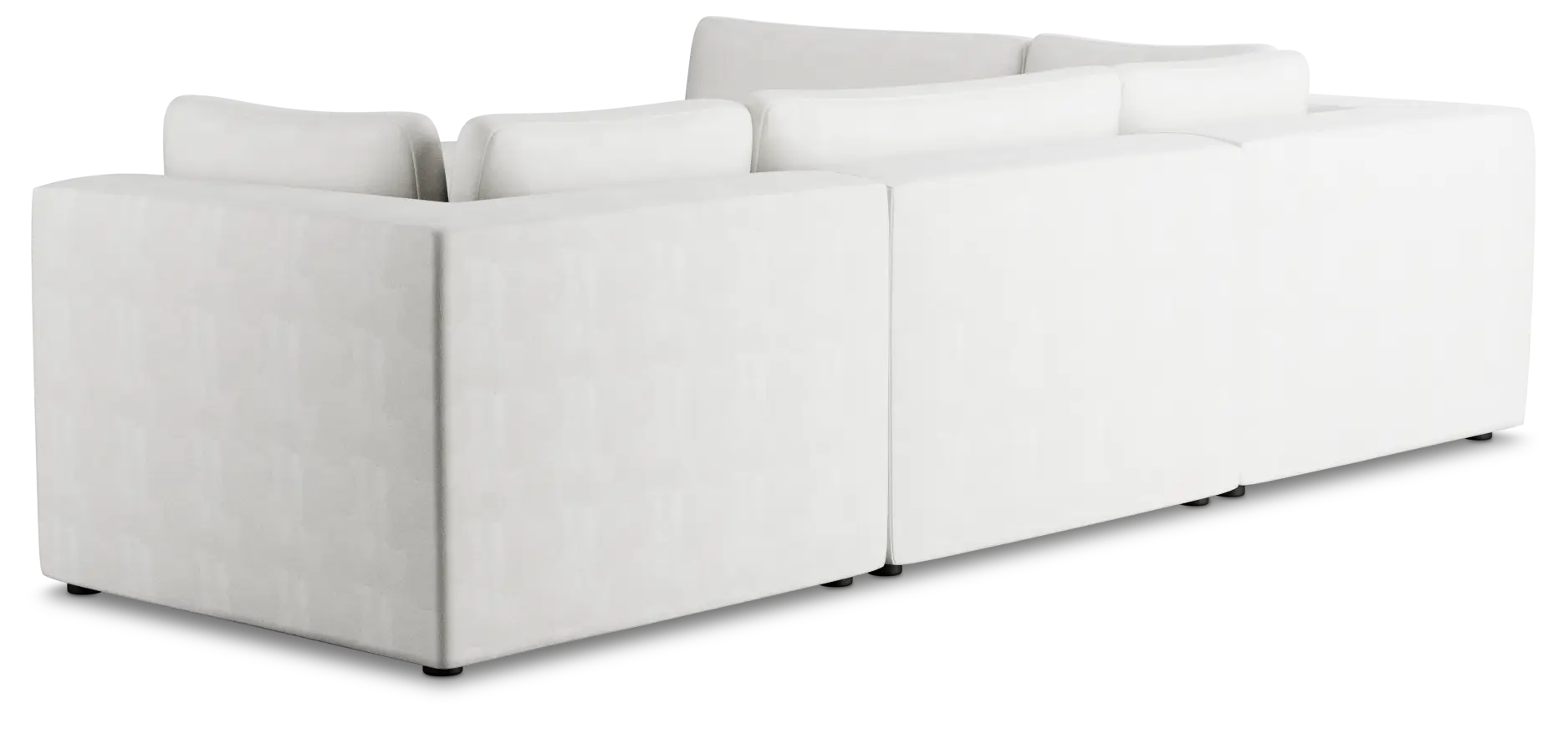 Destin Sutton White Fabric 5pc Bumper Sectional Destin Sutton White Fabric 5pc Bumper Sectional