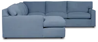 Hudson Blue Fabric Medium Left Chaise Sectional