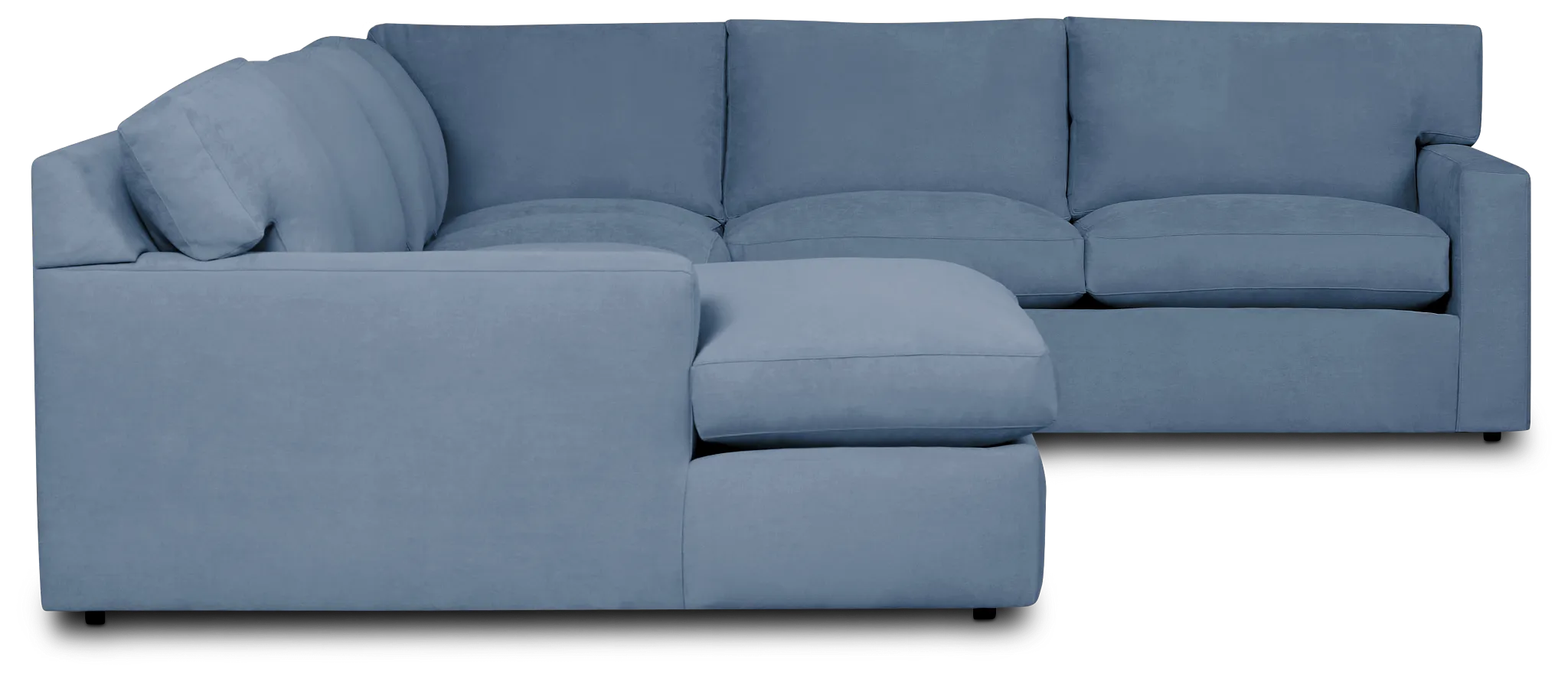 Hudson Blue Fabric Medium Left Chaise Sectional