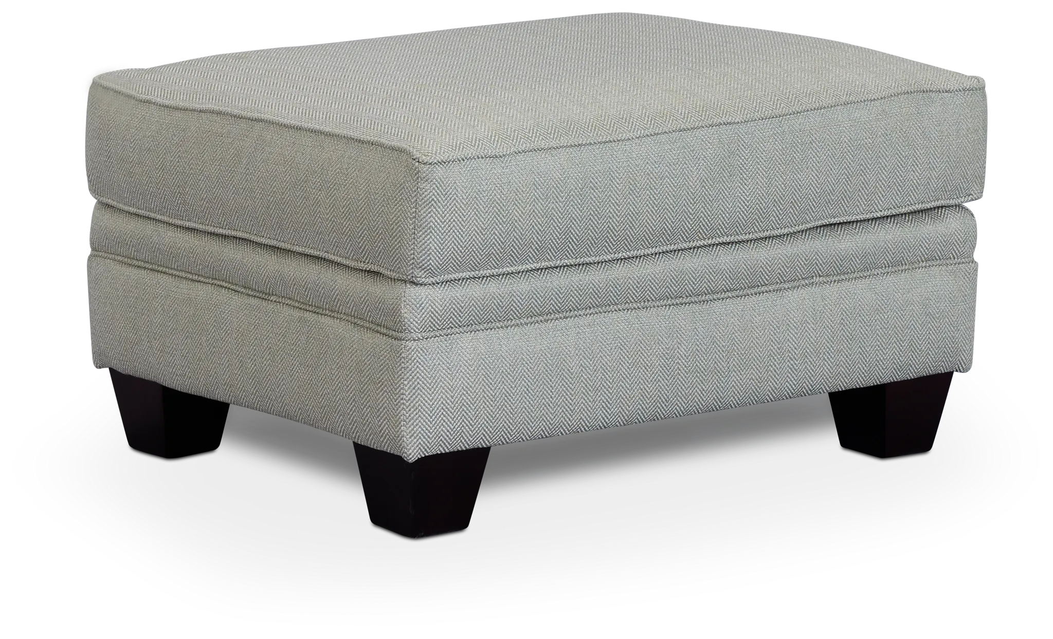 Avery Light Green Fabric Ottoman