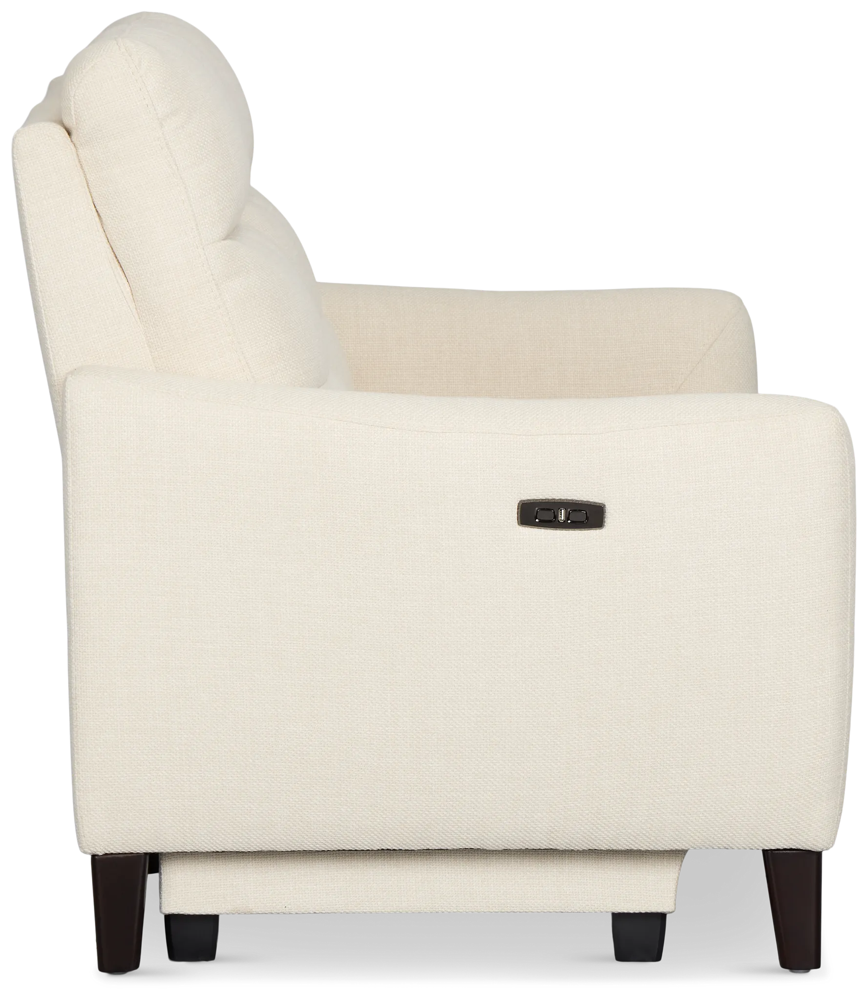 Keaton White Fabric Power Reclining Loveseat W/ Power Headrest