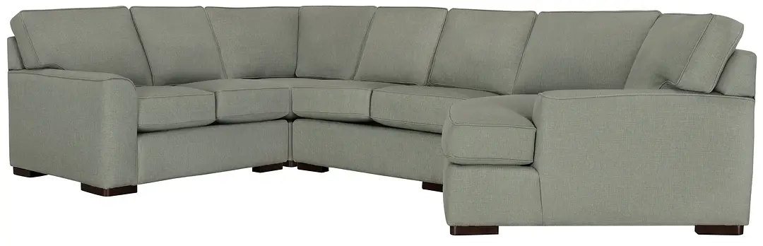 Austin Green Fabric Small Right Cuddler Sectional Austin Green Fabric Small Right Cuddler Sectional