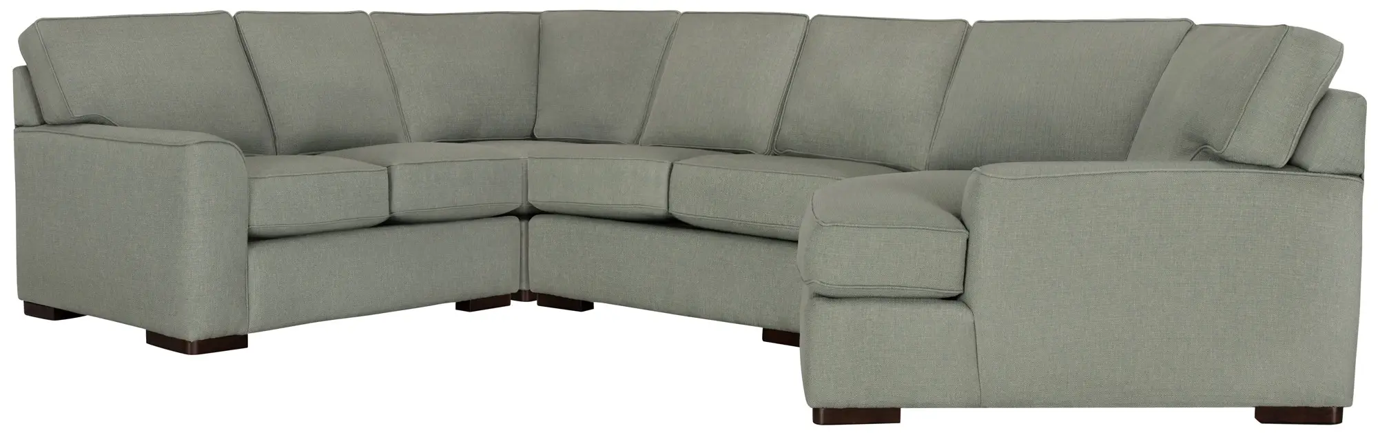 Austin Green Fabric Small Right Cuddler Sectional Austin Green Fabric Small Right Cuddler Sectional