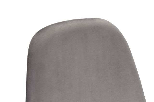 Havana Light Gray Velvet Upholstered Side Chair W/ Chrome Legs