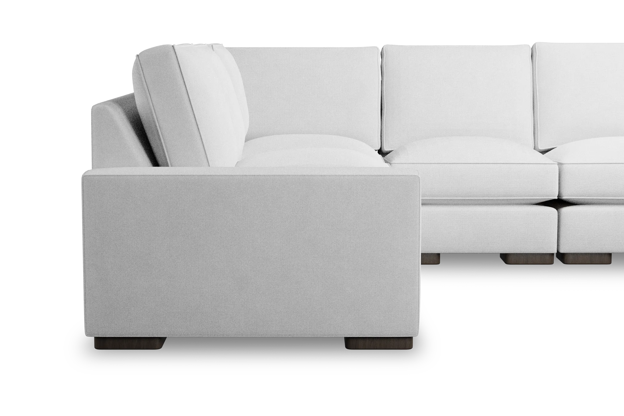 Edgewater Suave White Medium Two-arm Sectional