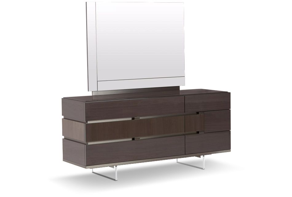 Athena Dark Gray Dresser & Mirror