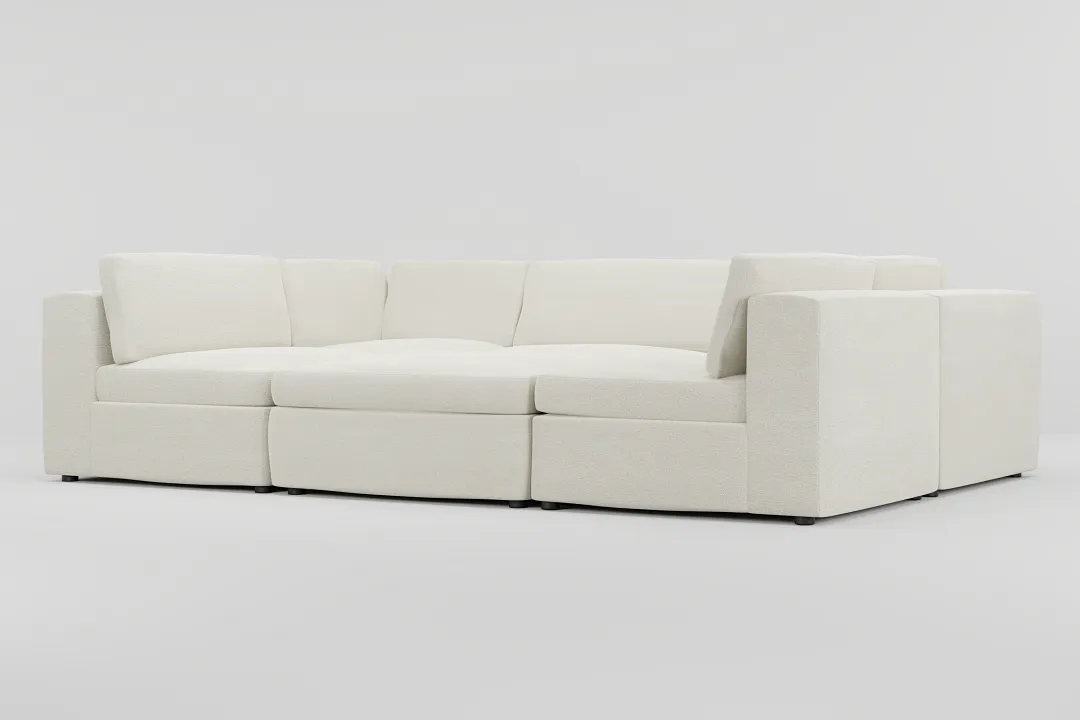 Destin Elite Ivory Fabric 6-piece Pit Sectional