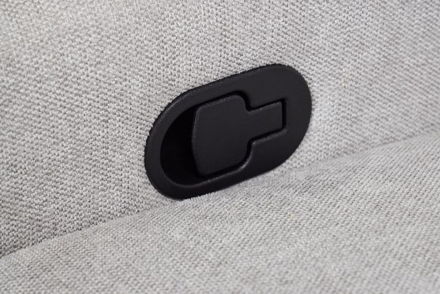 Callum Light Gray Fabric Medium Right Reclining Chaise Sleeper Sectional