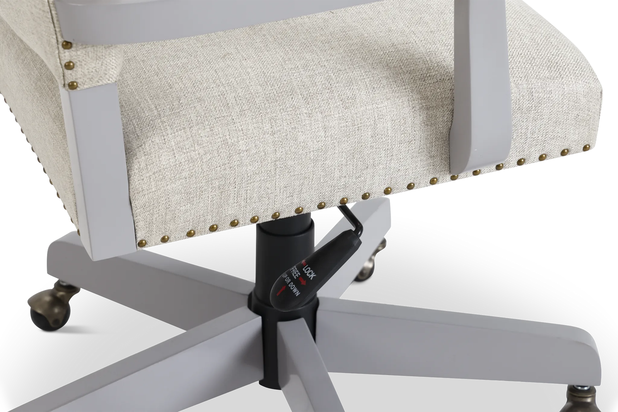 Newport Gray Wood Upholstered Desk Chair