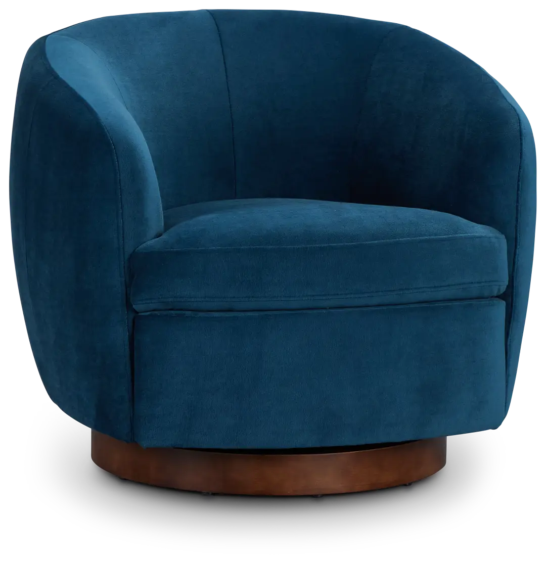 Hazel Dark Blue Velvet Swivel Accent Chair Hazel Dark Blue Velvet Swivel Accent Chair