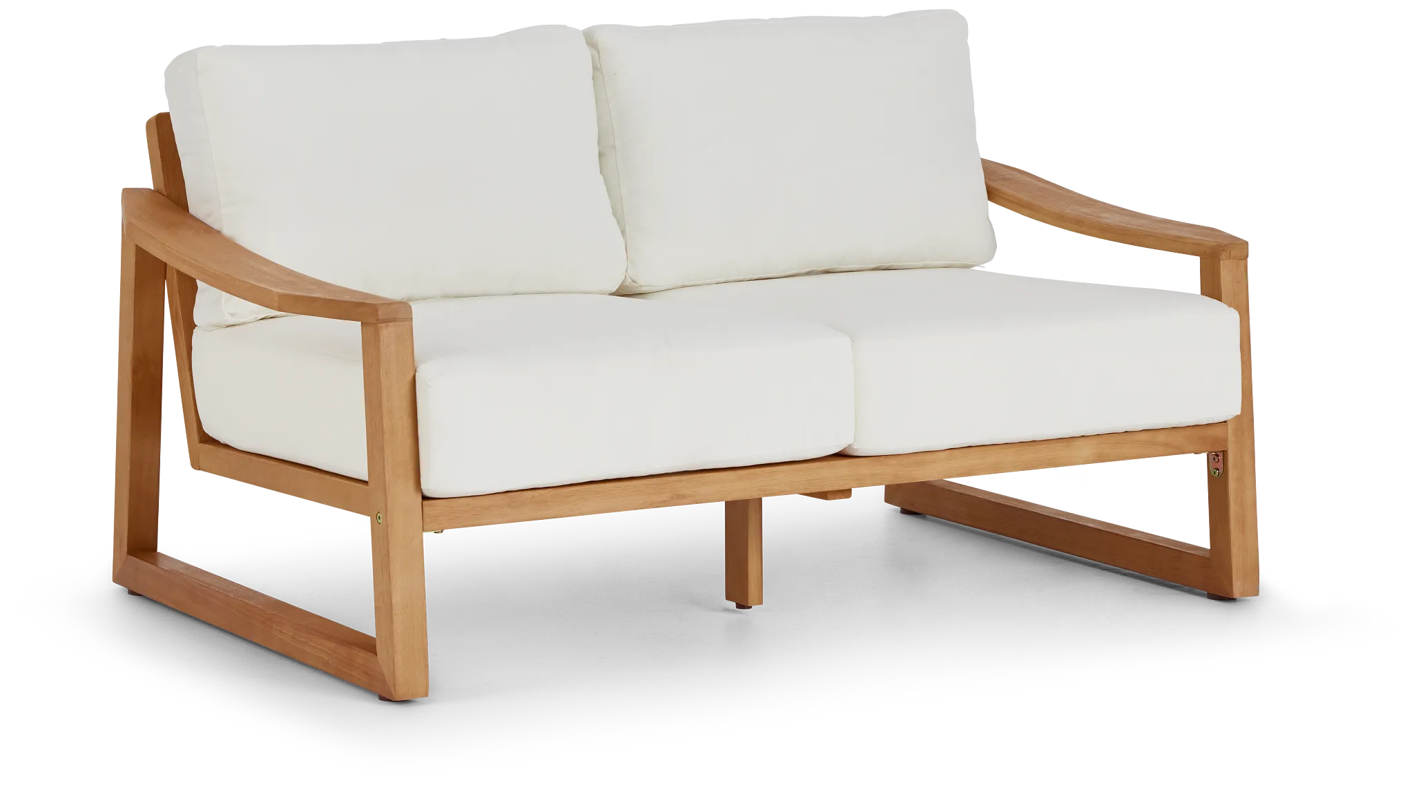 Tobago Light Tone Loveseat With White Cushions