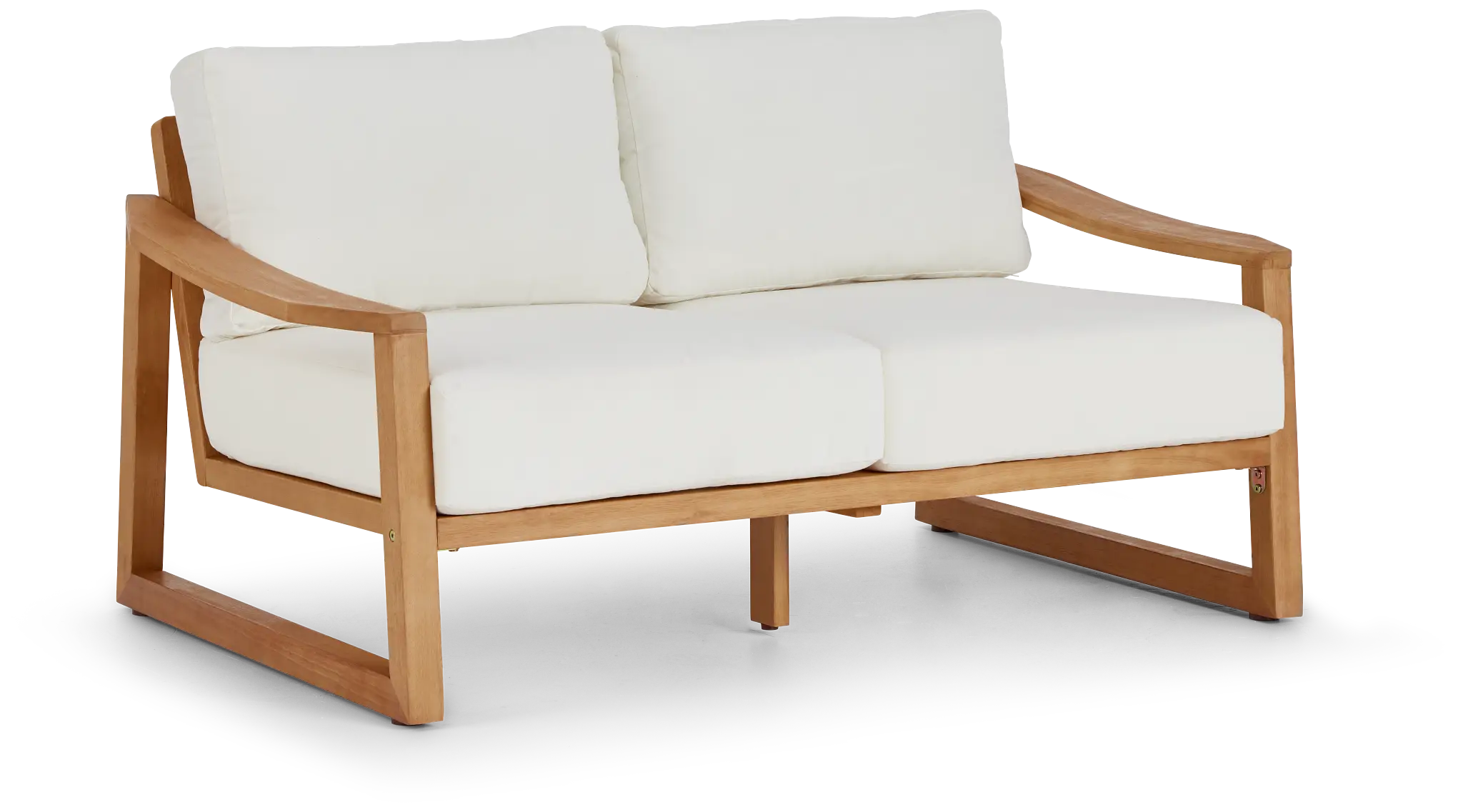 Tobago Light Tone Loveseat With White Cushions Tobago Light Tone Loveseat With White Cushions