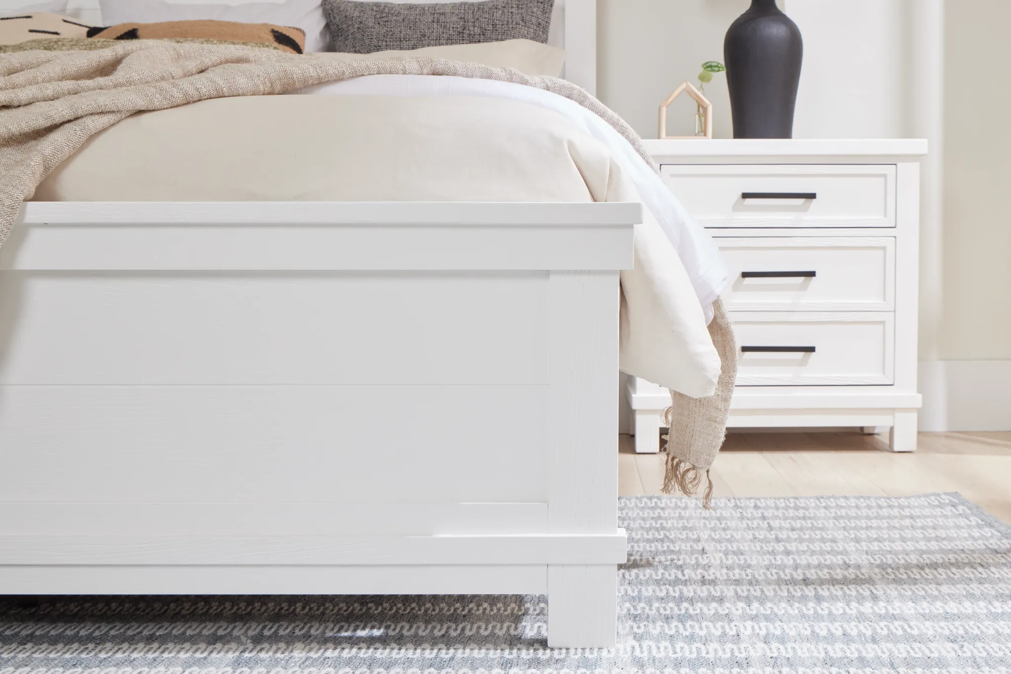 Anton White Panel Bed