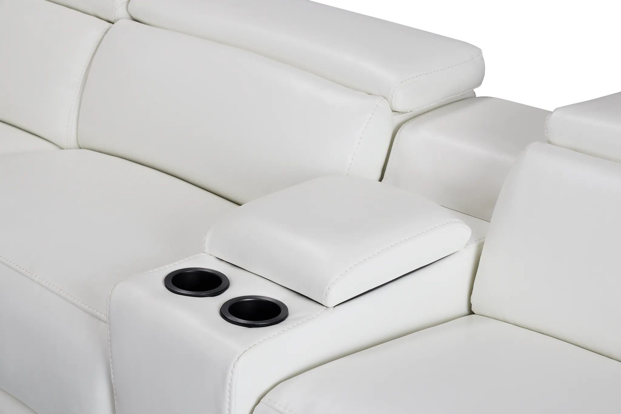 Lombardy White Micro Medium Dual Power 2-arm Reclining Sectional