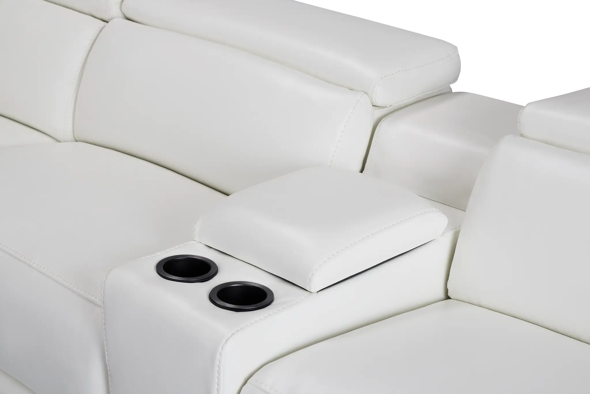 Lombardy White Micro Medium Dual Power 2-arm Reclining Sectional Lombardy White Micro Medium Dual Power 2-arm Reclining Sectional