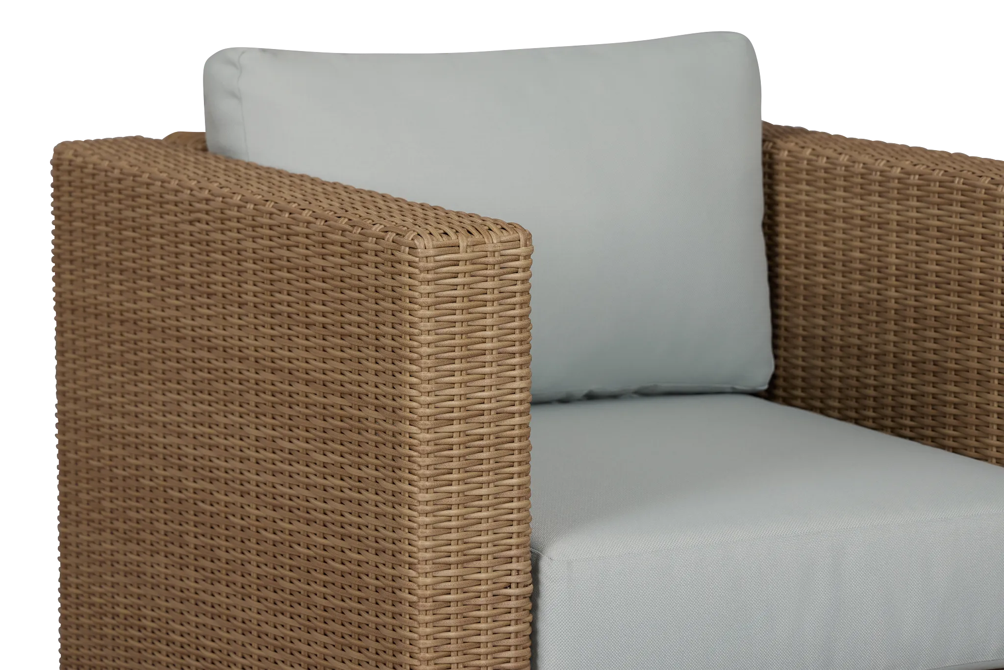 Montecito Light Tone Chair With Light Blue Cushions