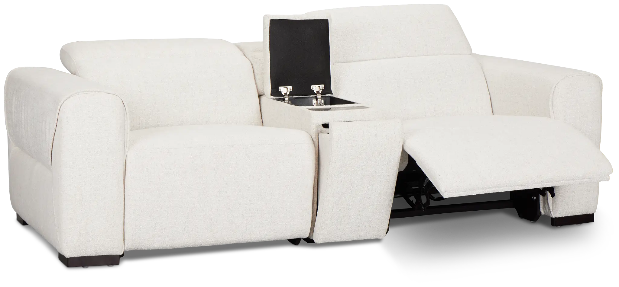 Ellis Light Beige Fabric Power Reclining Console Sofa Ellis Light Beige Fabric Power Reclining Console Sofa