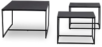 Doren Black Rect Nesting Coffee Table