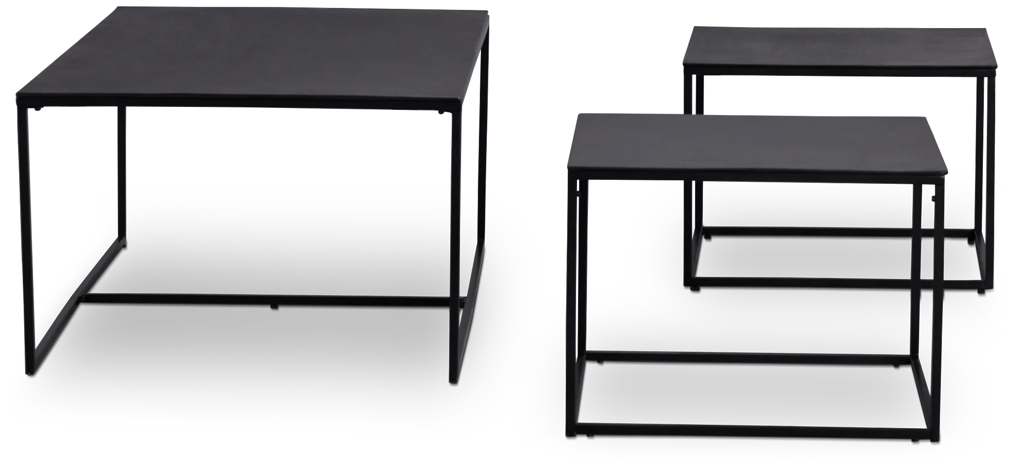 Doren Black Rect Nesting Coffee Table