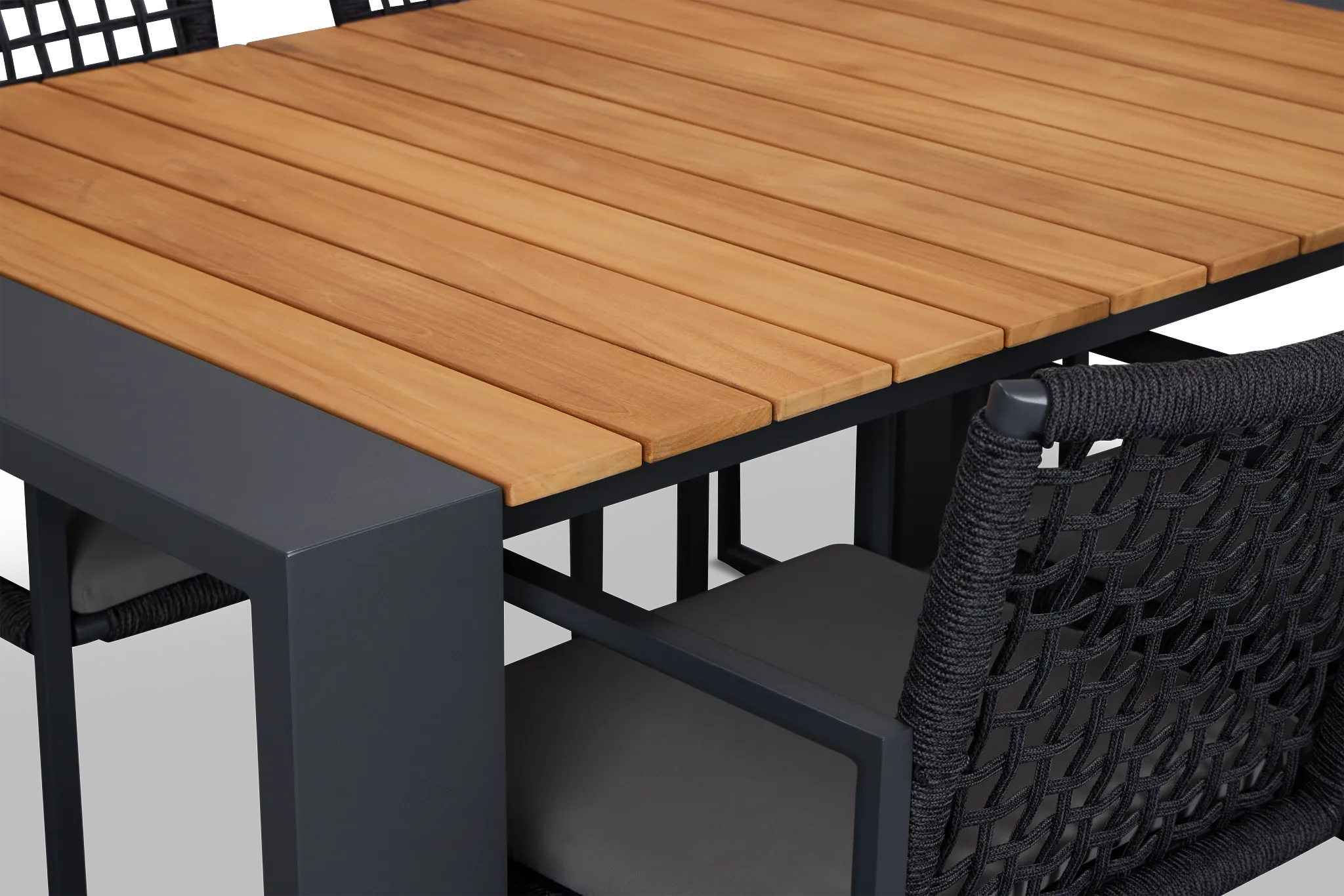 Sunrise Teak 65" Rectangular Table & 4 Aluminum Arm Chairs