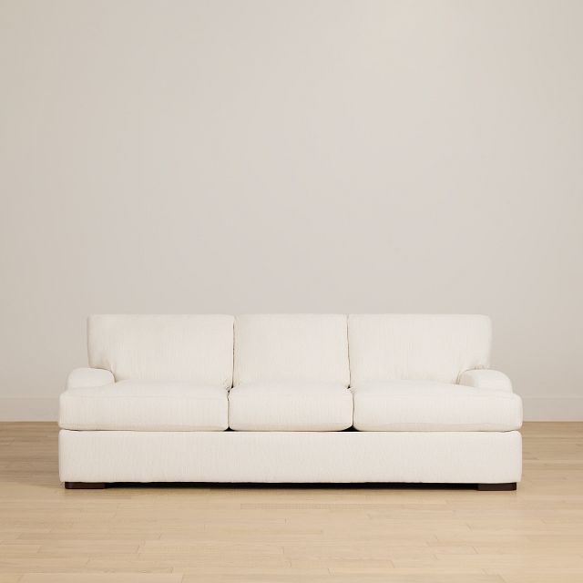 Alpha White Fabric Sofa