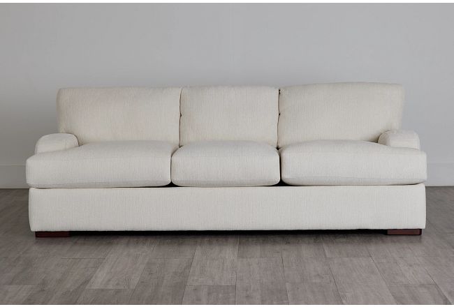 Alpha White Fabric Sofa