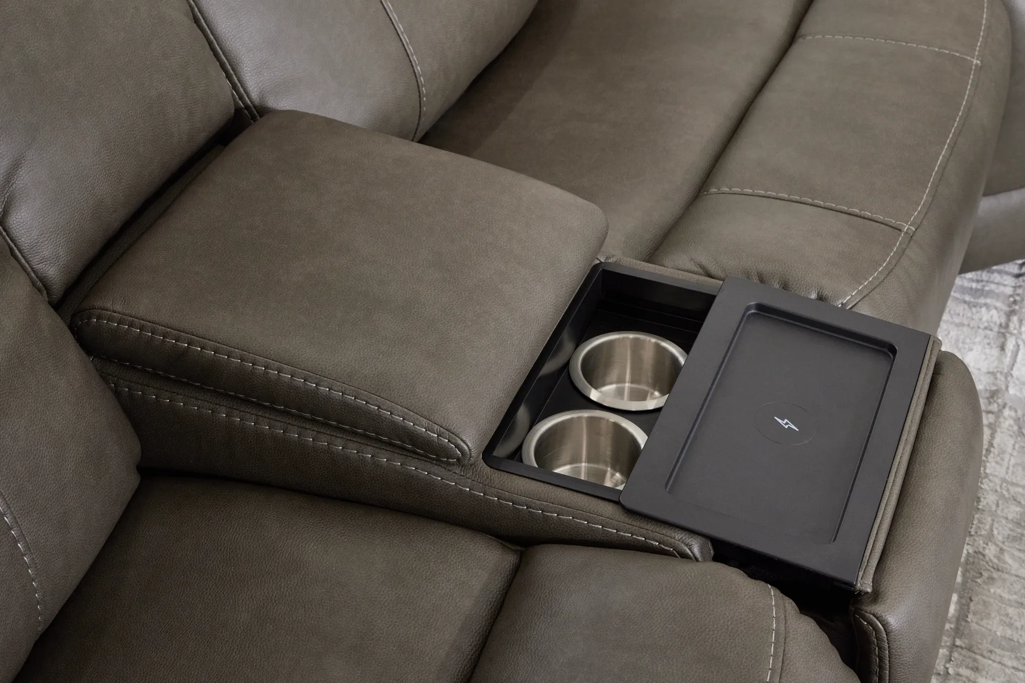 Jayden Gray Micro Large Dual Power Reclining Two-arm Sectional