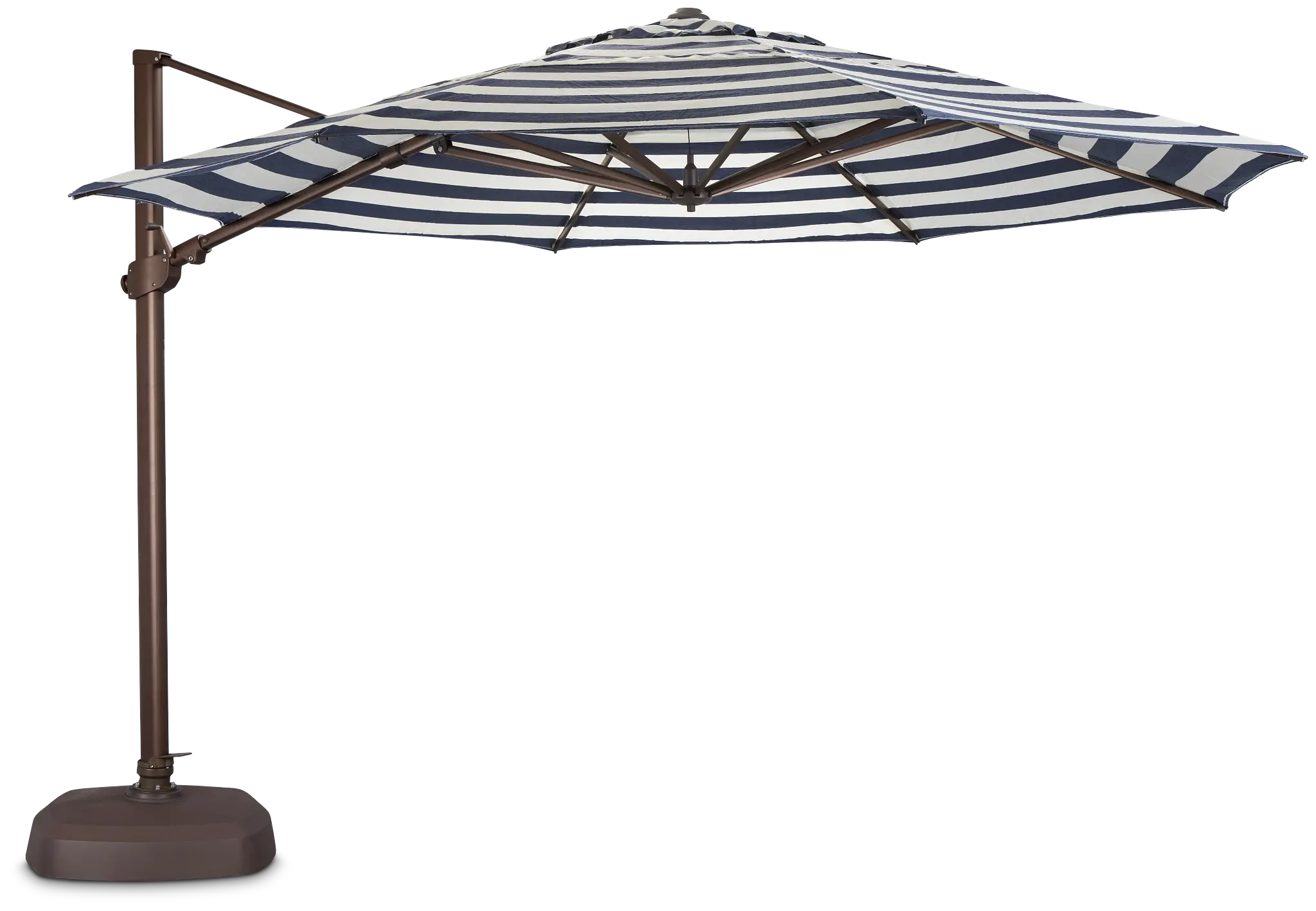 Abacos Dark Blue Stripe Cantilever Umbrella Set Abacos Dark Blue Stripe Cantilever Umbrella Set