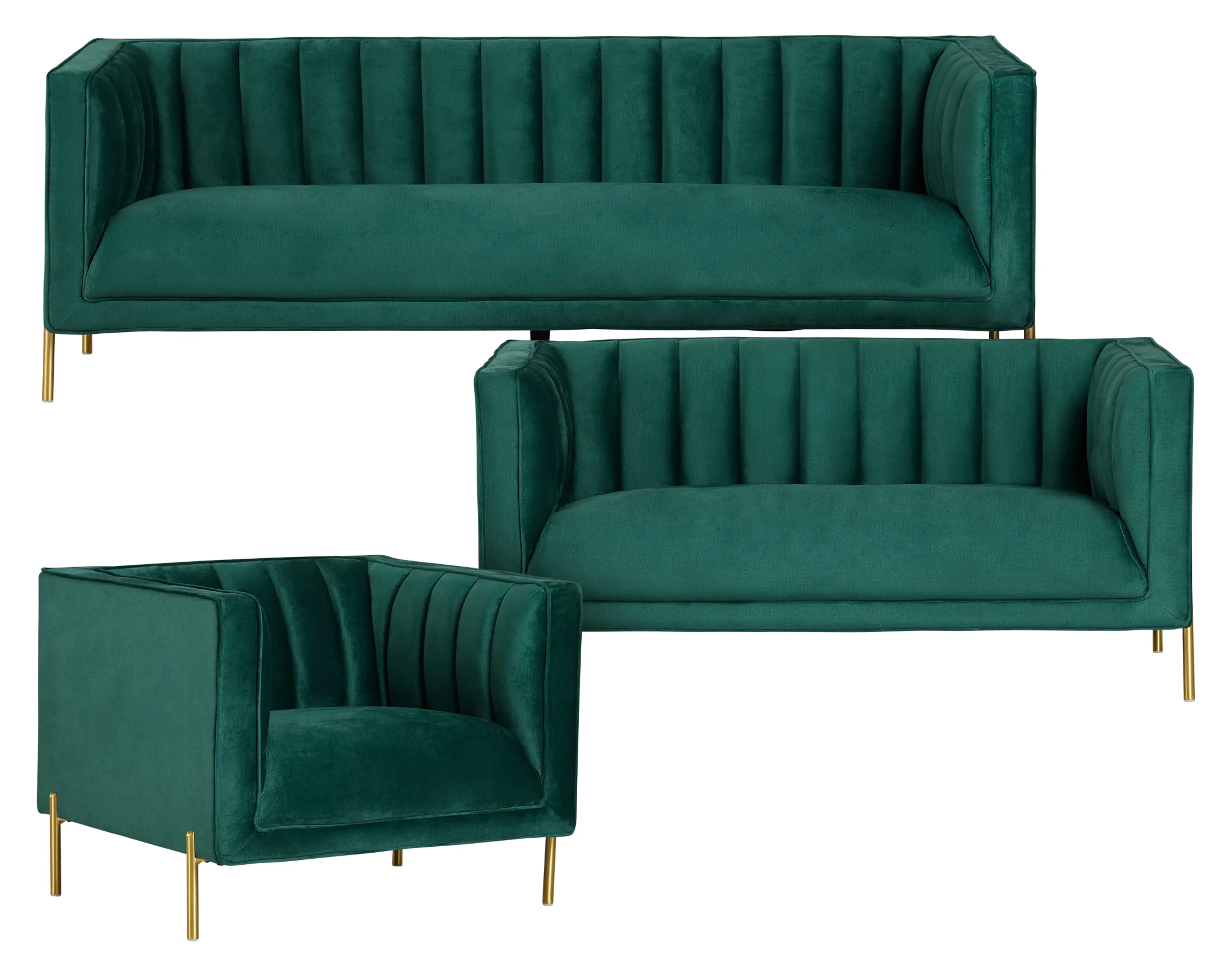 Bella Dark Green Velvet Living Room Bella Dark Green Velvet Living Room