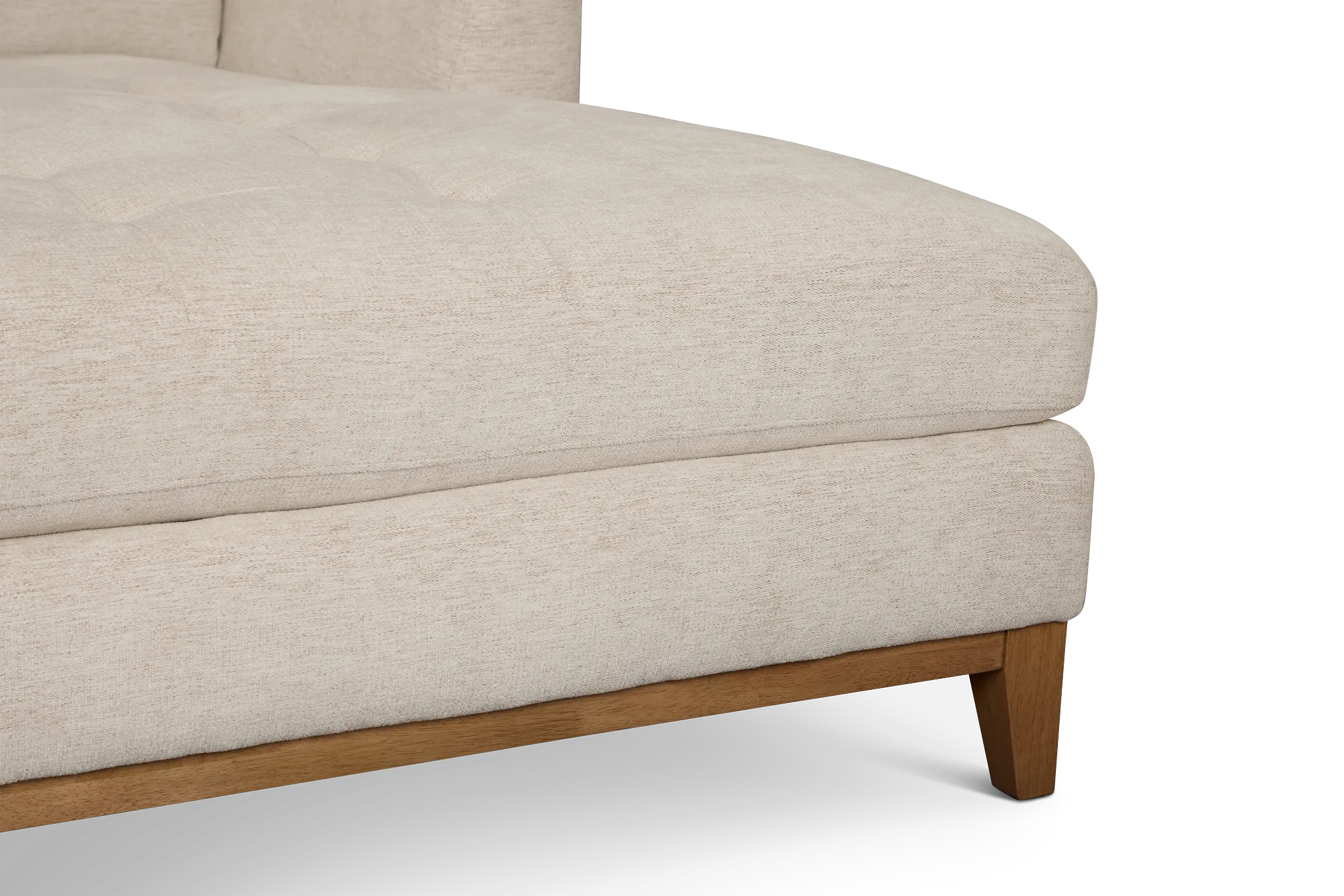 Maisie Light Beige Fabric Medium Right Chaise Sectional