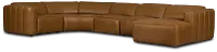 Jace Medium Brown Lthr/vinyl Small Dual Power Right Chaise Sectional