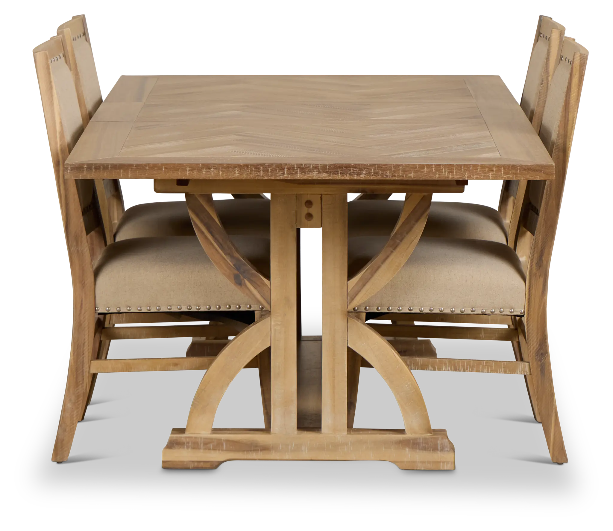 Joplin Light Tone Extension Rectangular Table & 4 Upholstered Chairs Joplin Light Tone Extension Rectangular Table & 4 Upholstered Chairs