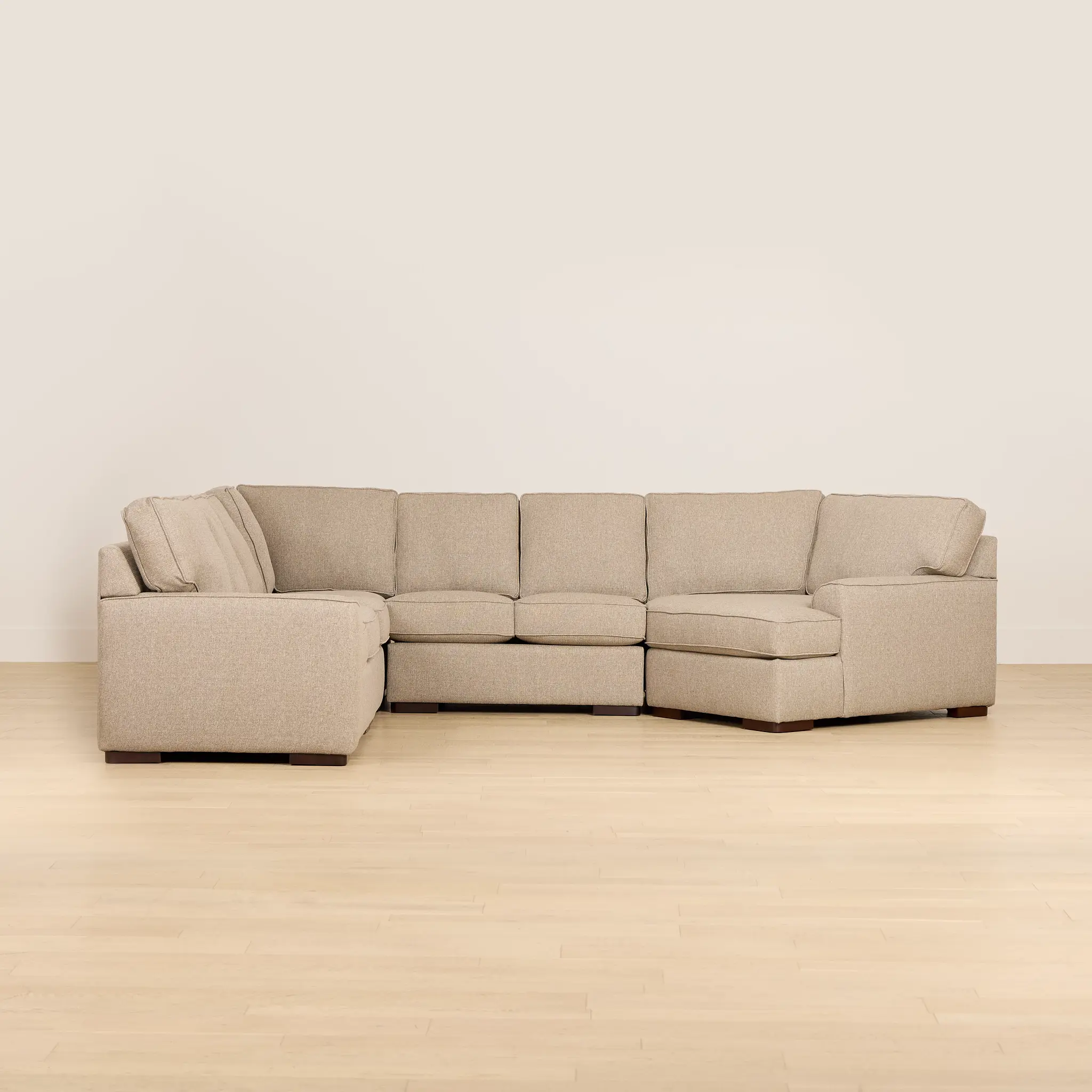 Sinclair Brown Fabric Large Right Cuddler Sectional Sinclair Brown Fabric Large Right Cuddler Sectional