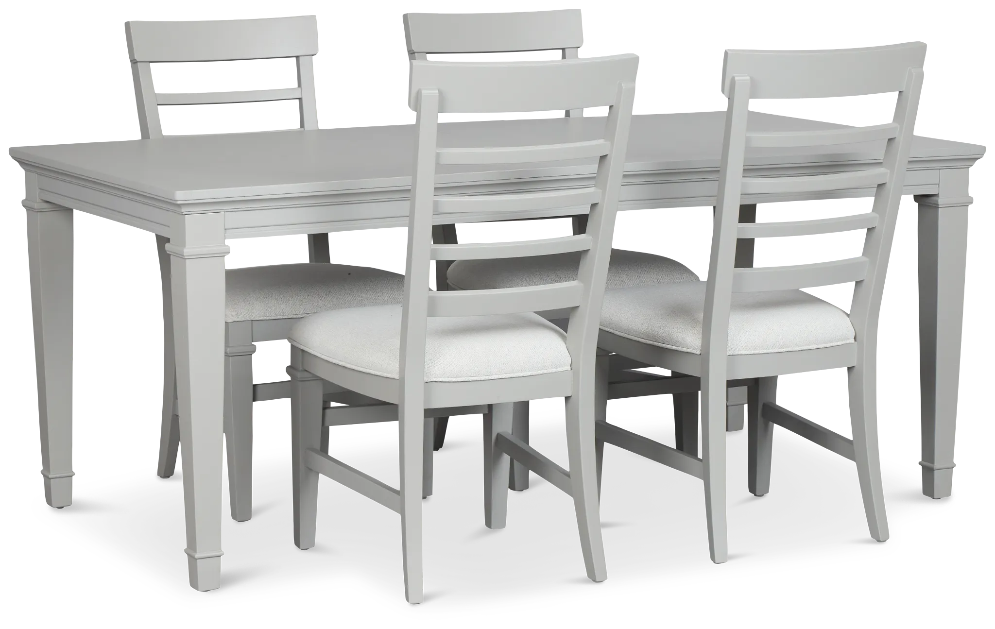 Cape Cod Gray Rect Table & 4 Upholstered Chairs