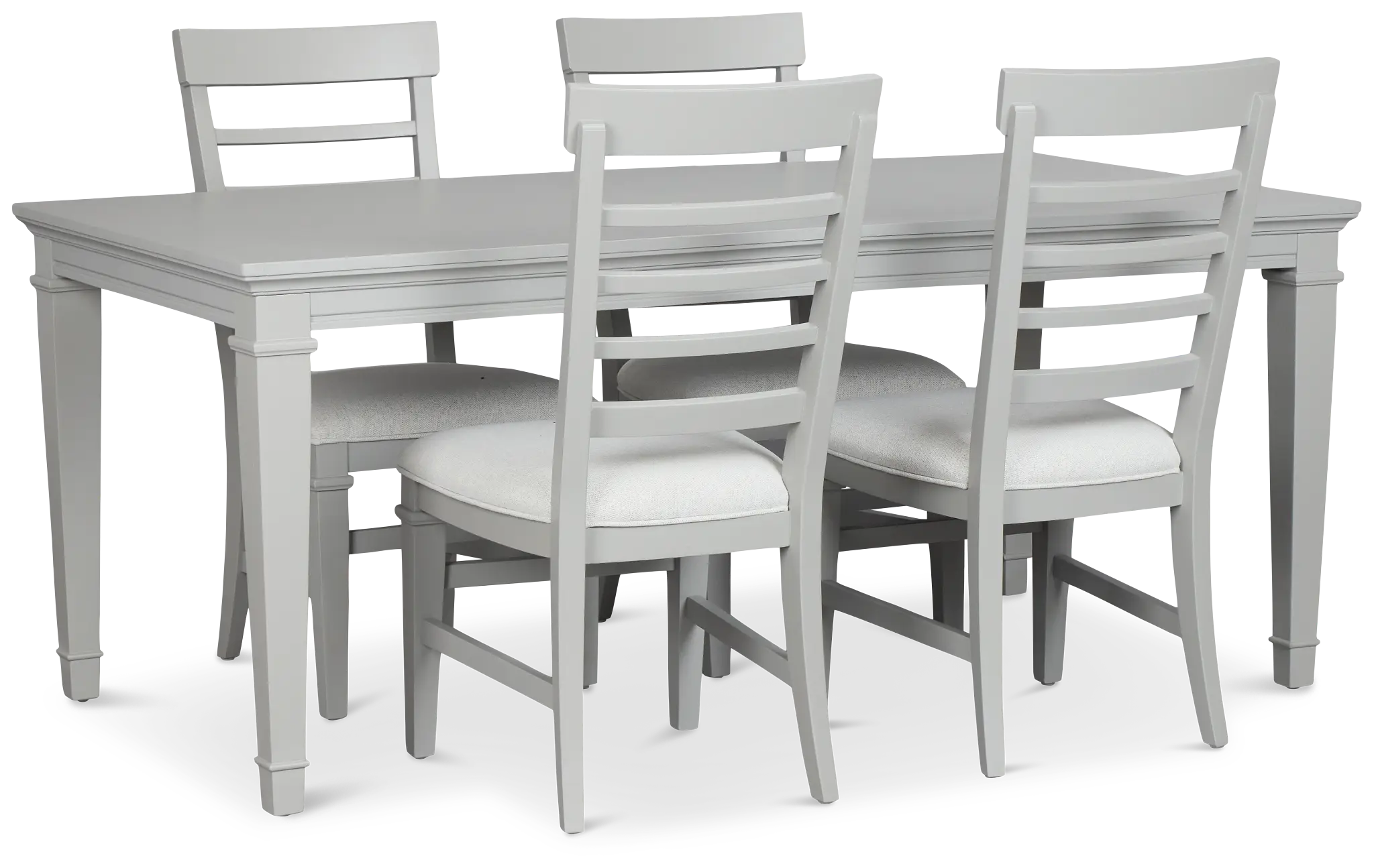 Cape Cod Gray Rect Table & 4 Upholstered Chairs Cape Cod Gray Rect Table & 4 Upholstered Chairs