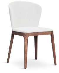 Nomad Light Beige Upholstered Side Chair With Mid Tone Legs