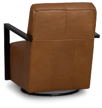 Lucas Dark Brown Leather Swivel Rocker Glider