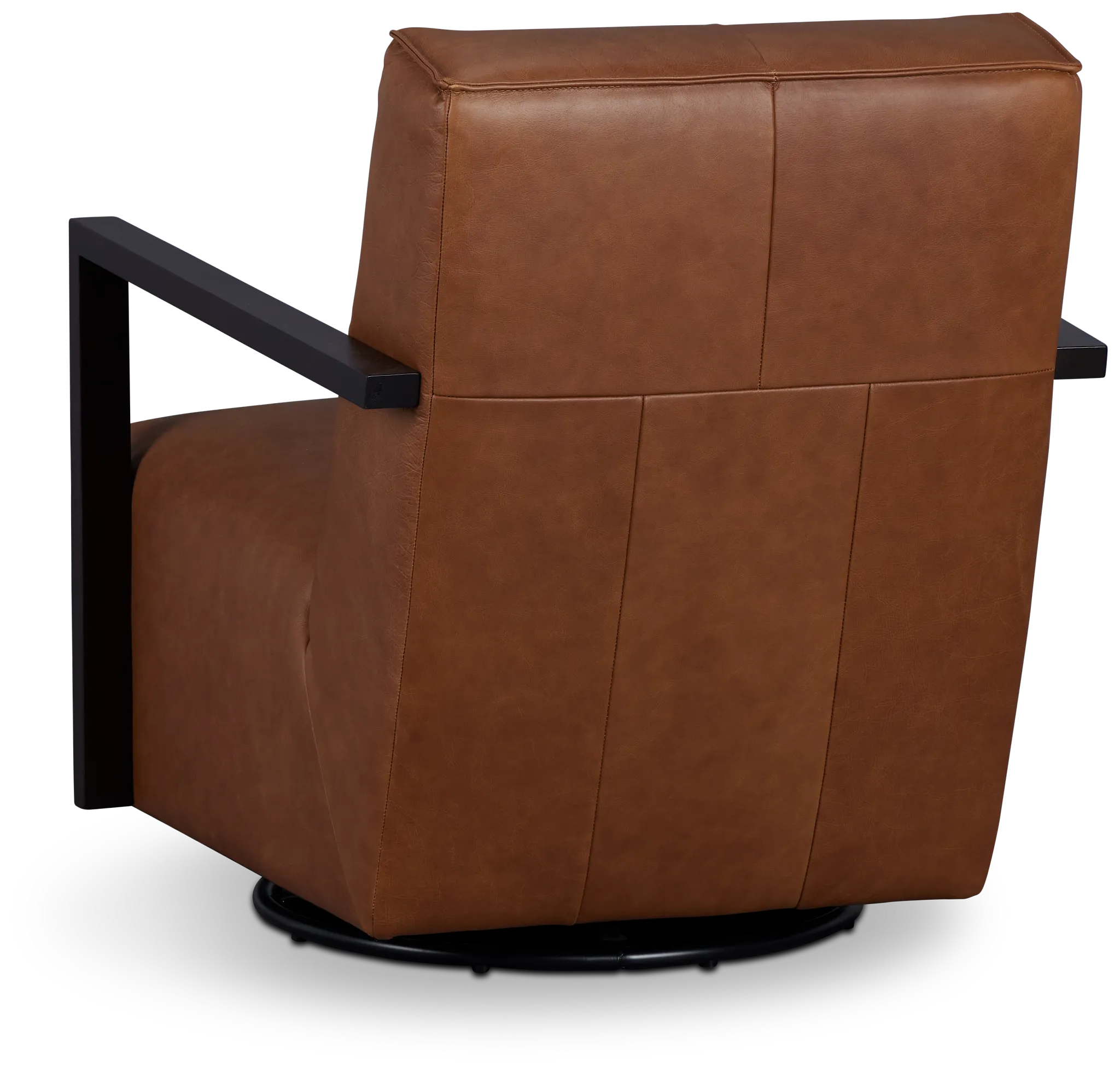 Lucas Dark Brown Leather Swivel Rocker Glider